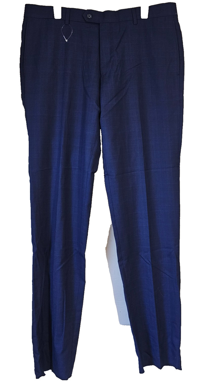 NWT English Laundry Men's Dress Pants 44x37 Blue Wool Blend Flat Front Career